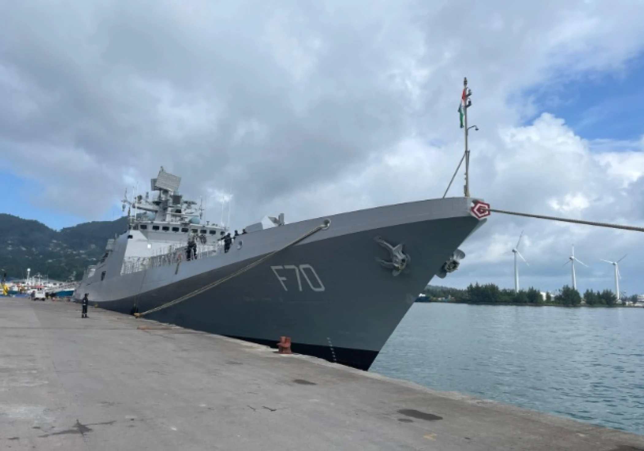 INS Tushil (F 70) at Port Victoria, Seychelles